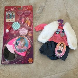 My life doll outfit and float in fashion play set